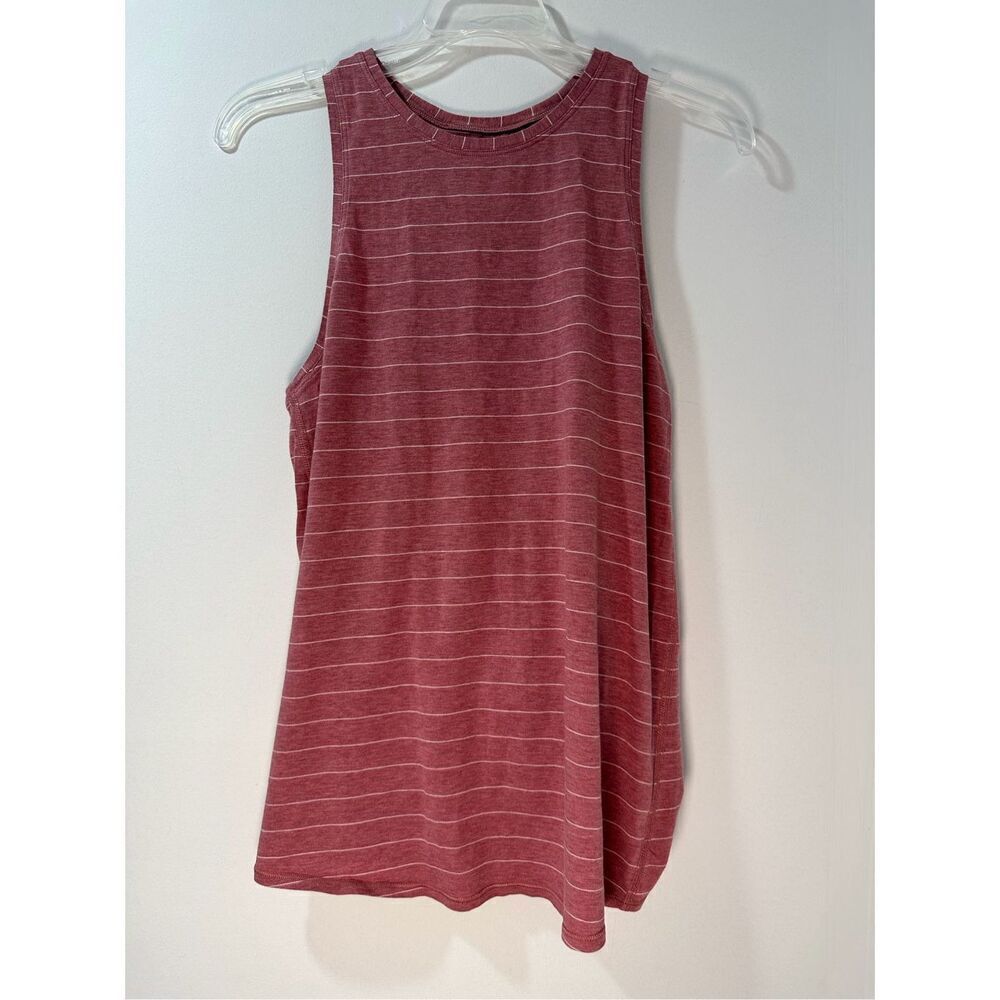 Lululemon All Tied Up deep pink & white striped open back tank size 8 #24-1780